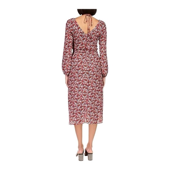 Sanctuary Floral Print Chiffon Halter Neck Long Sleeve Midi Dress NWT - Picture 6 of 9
